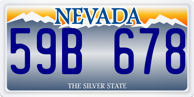 NV license plate 59B678