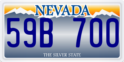 NV license plate 59B700