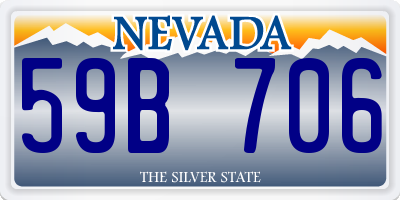 NV license plate 59B706