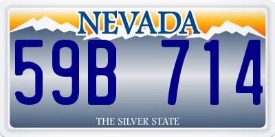 NV license plate 59B714