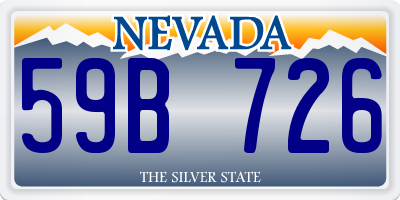 NV license plate 59B726