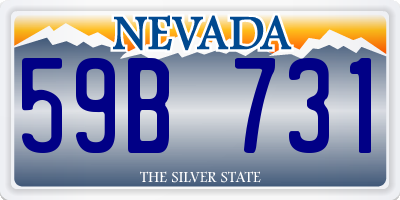 NV license plate 59B731