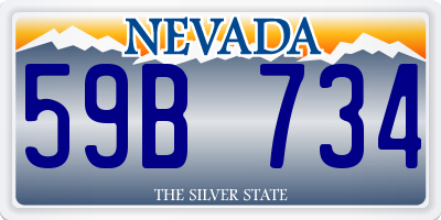 NV license plate 59B734