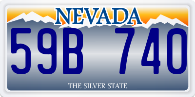 NV license plate 59B740