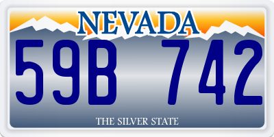 NV license plate 59B742