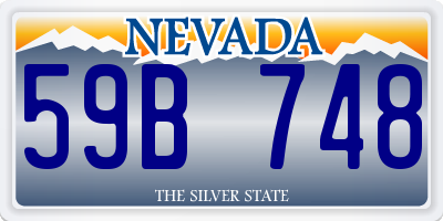 NV license plate 59B748