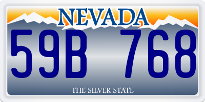 NV license plate 59B768