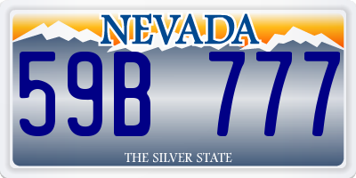 NV license plate 59B777