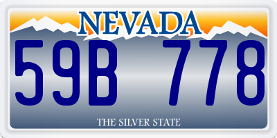 NV license plate 59B778