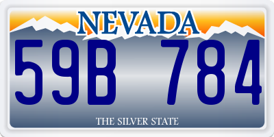 NV license plate 59B784