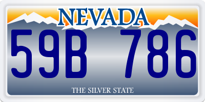 NV license plate 59B786