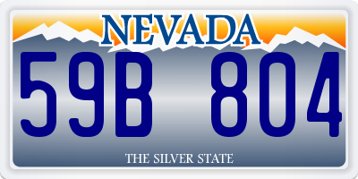 NV license plate 59B804