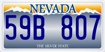 NV license plate 59B807