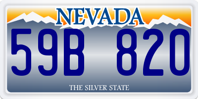 NV license plate 59B820