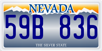 NV license plate 59B836