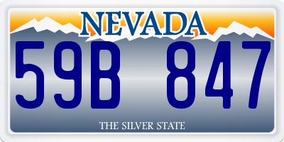 NV license plate 59B847