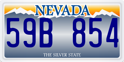 NV license plate 59B854