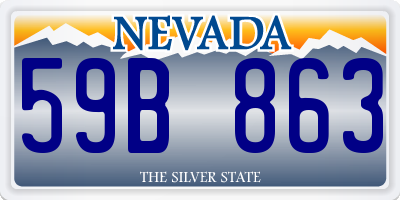NV license plate 59B863