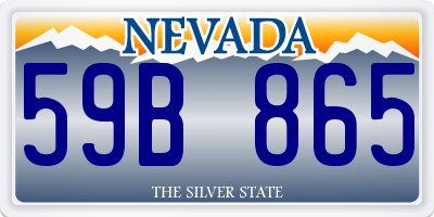 NV license plate 59B865