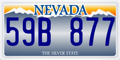 NV license plate 59B877