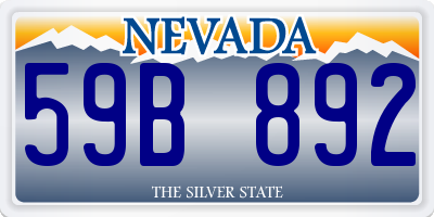 NV license plate 59B892