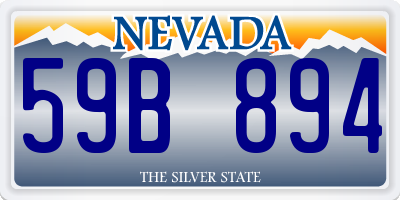 NV license plate 59B894