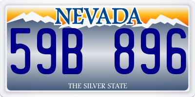 NV license plate 59B896