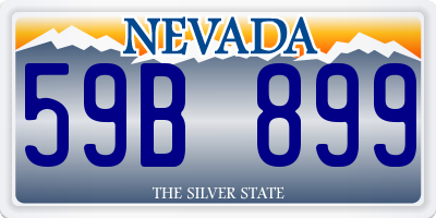 NV license plate 59B899