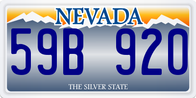 NV license plate 59B920