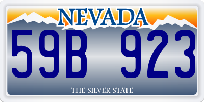 NV license plate 59B923