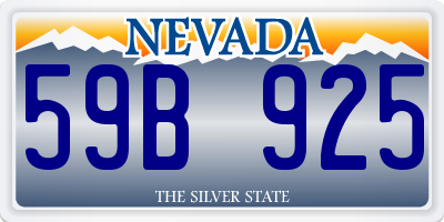 NV license plate 59B925