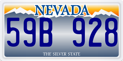 NV license plate 59B928