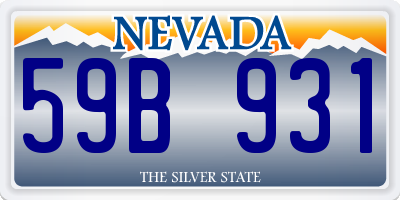 NV license plate 59B931