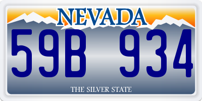 NV license plate 59B934