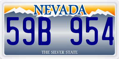 NV license plate 59B954