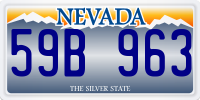 NV license plate 59B963