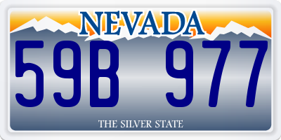 NV license plate 59B977