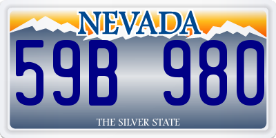 NV license plate 59B980