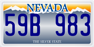NV license plate 59B983