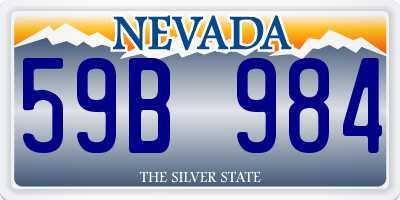 NV license plate 59B984