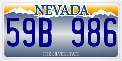 NV license plate 59B986