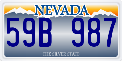 NV license plate 59B987