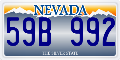 NV license plate 59B992