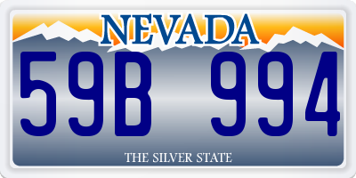 NV license plate 59B994
