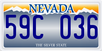 NV license plate 59C036