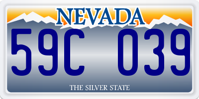 NV license plate 59C039