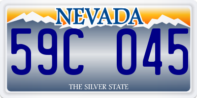 NV license plate 59C045