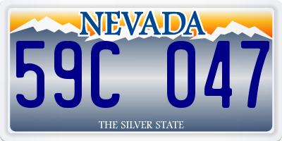 NV license plate 59C047