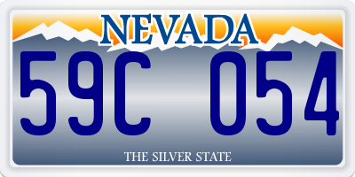 NV license plate 59C054