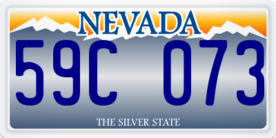 NV license plate 59C073